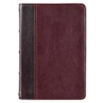 KJV Compact Bible Two-Tone Brown/Brandy Full Grain Leather