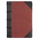 KJV Giant Print Full-Size Bible Two-Tone Brandy/Brown Full Grain Leather