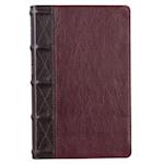 KJV Giant Print Bible Two-Tone Brown/Burgundy Full Grain Leather