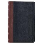 KJV Standard Bible Two-Tone Burgundy/Black Full Grain Leather