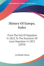 History Of Europe, Index