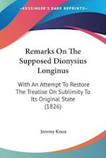 Remarks On The Supposed Dionysius Longinus