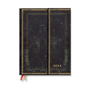 Arabica (Old Leather Collection) Ultra Horizontal 12-month Dayplanner 2024 (Wrap Closure)
