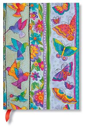 Hummingbirds & Flutterbyes Midi Lined Hardcover Journal (Wrap Closure)