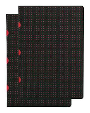 Black on Red / Black on Red Paper-Oh Cahier Circulo A5 Gridded