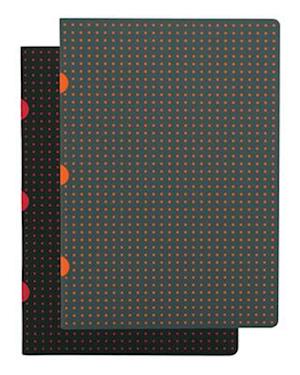 Black on Red / Grey on Orange (set of two) A5 Unlined Notebooks