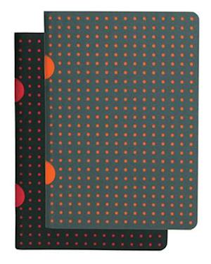 Black on Red / Grey on Orange (set of two) B7 Lined Notebooks