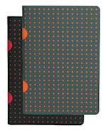 Black on Red / Grey on Orange (set of two) B7 Grid Notebooks