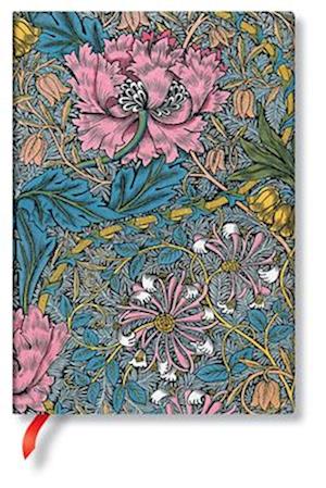 Morris Pink Honeysuckle (William Morris) Midi Unlined Hardcover Journal