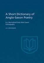 Short Dictionary of Anglo-Saxon Poetry