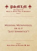 Medieval Metaphysics, or Is It Just Semantics? (Volume 7