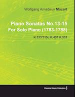 Piano Sonatas No.13-15 by Wolfgang Amadeus Mozart for Solo Piano (1783-1788) K.333/315c K.457 K.533