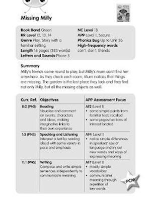 BC JD Plays Green/1B Missing Milly Guided Reading Card