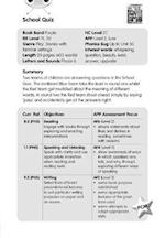 BC JD Plays Purple/2C The School Quiz Guided Reading Card