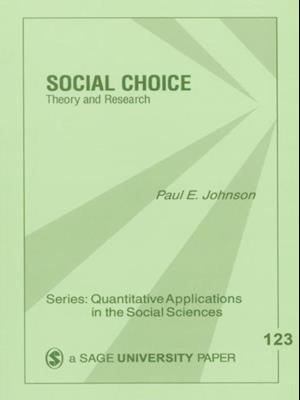Social Choice : Theory and Research