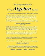 The Transposing Method of Solving Algebra Equations