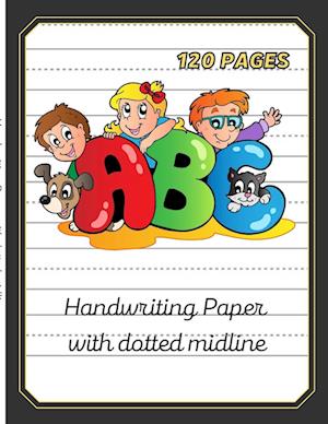 Handwriting paper with dotted midline-8.5"x11" 120 pages