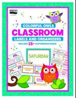 Colorful Owls Classroom Labels and Organizers