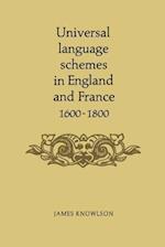 Universal Language Schemes in England and France 1600-1800