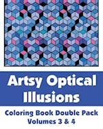 Artsy Optical Illusions Coloring Book Double Pack (Volumes 3 & 4)