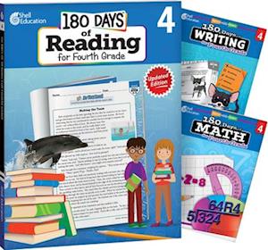 180 Days of Reading, Writing and Math for Fourth Grade 3-Book Set