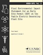 Final Environmental Impact Statement for an Early Site Permit at the Vogtle Electric Generating Plant Site