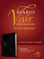 Biblia de Estudio del Diario Vivir Rvr60, Letra Grande (Letra Roja, Sentipiel, Negro/Ónice)