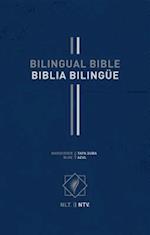 Bilingual Bible / Biblia Bilingüe Nlt/Ntv (Hardcover, Blue)