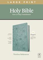 NLT Large Print Thinline Reference Bible, Filament Enabled Edition (Red Letter, Leatherlike, Floral/Teal)