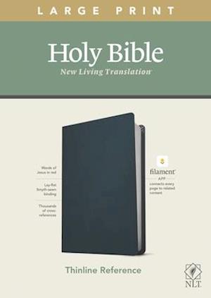 NLT Large Print Thinline Reference Bible, Filament Enabled Edition (Red Letter, Genuine Leather, Blue)