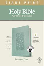 NLT Personal Size Giant Print Bible, Filament Enabled Edition (Red Letter, Leatherlike, Floral Frame Teal, Indexed)