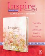 Inspire Catholic Bible NLT Large Print (Leatherlike, Pink Fields with Rose Gold)