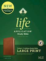 NLT Life Application Study Bible, Third Edition, Large Print (Red Letter, Genuine Leather, Brown, Indexed)