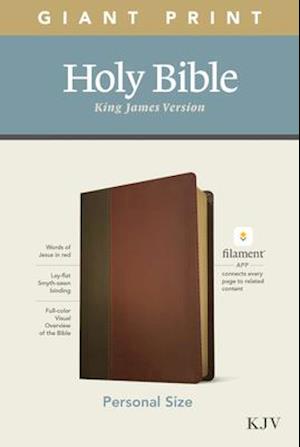 KJV Personal Size Giant Print Bible, Filament Enabled Edition (Leatherlike, Brown/Mahogany)