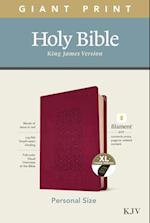 KJV Personal Size Giant Print Bible, Filament Enabled Edition (Leatherlike, Diamond Frame Cranberry, Indexed)