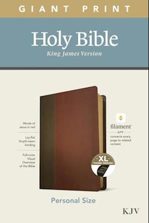 KJV Personal Size Giant Print Bible, Filament Enabled Edition (Leatherlike, Brown/Mahogany, Indexed)