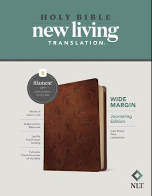 NLT Wide Margin Bible, Filament Enabled Edition (Red Letter, Leatherlike, Dark Brown Palm)