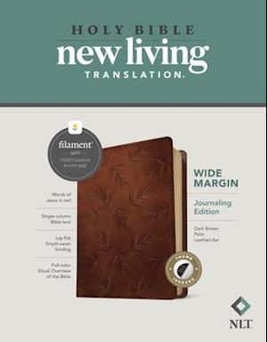 NLT Wide Margin Bible, Filament Enabled Edition (Red Letter, Leatherlike, Dark Brown Palm, Indexed)