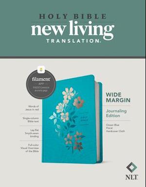 NLT Wide Margin Bible, Filament Enabled Edition (Red Letter, Hardcover Cloth, Ocean Blue Floral)