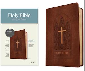 KJV Thinline Reference Bible, Filament Enabled Edition (Red Letter, Leatherlike, Reverent Cross Dark Brown)