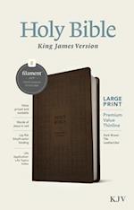 KJV Large Print Premium Value Thinline Bible, Filament Enabled Edition (Red Letter, Leatherlike, Dark Brown Tile)