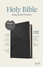 KJV Large Print Premium Value Thinline Bible, Filament Enabled Edition (Red Letter, Leatherlike, Black Celtic Cross)