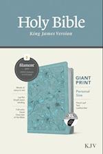 KJV Personal Size Giant Print Bible, Filament Enabled Edition (Red Letter, Leatherlike, Floral Leaf Teal, Indexed)