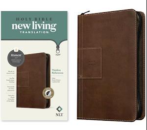 NLT Thinline Reference Zipper Bible, Filament Enabled Edition (Leatherlike, Atlas Rustic Brown, Indexed)