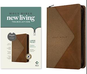 NLT Large Print Thinline Reference Zipper Bible, Filament Enabled Edition (Leatherlike, Messenger Stone & Camel, Indexed)