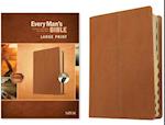 Every Man's Bible Niv, Large Print (Leatherlike, Cross Saddle Tan, Indexed)