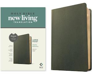 NLT Large Print Thinline Reference Bible, Filament Enabled Edition (Red Letter, Genuine Leather, Olive Green)