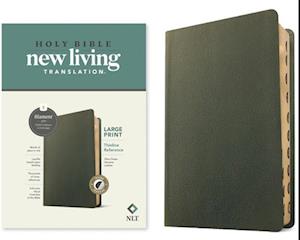 NLT Large Print Thinline Reference Bible, Filament Enabled Edition (Red Letter, Genuine Leather, Olive Green, Indexed)