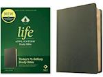 NLT Life Application Study Bible, Third Edition (Red Letter, Genuine Leather, Olive Green)