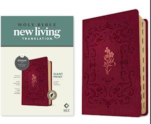 NLT Giant Print Bible, Filament-Enabled Edition (Leatherlike, Cranberry Flourish, Indexed, Red Letter)